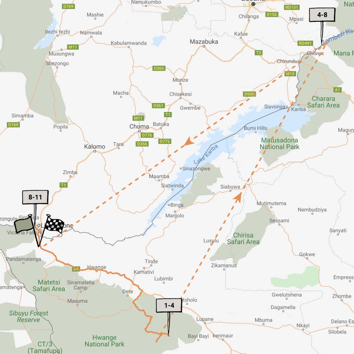 Reference map of Hwange National Park | Zimbabwe | Expert Africa