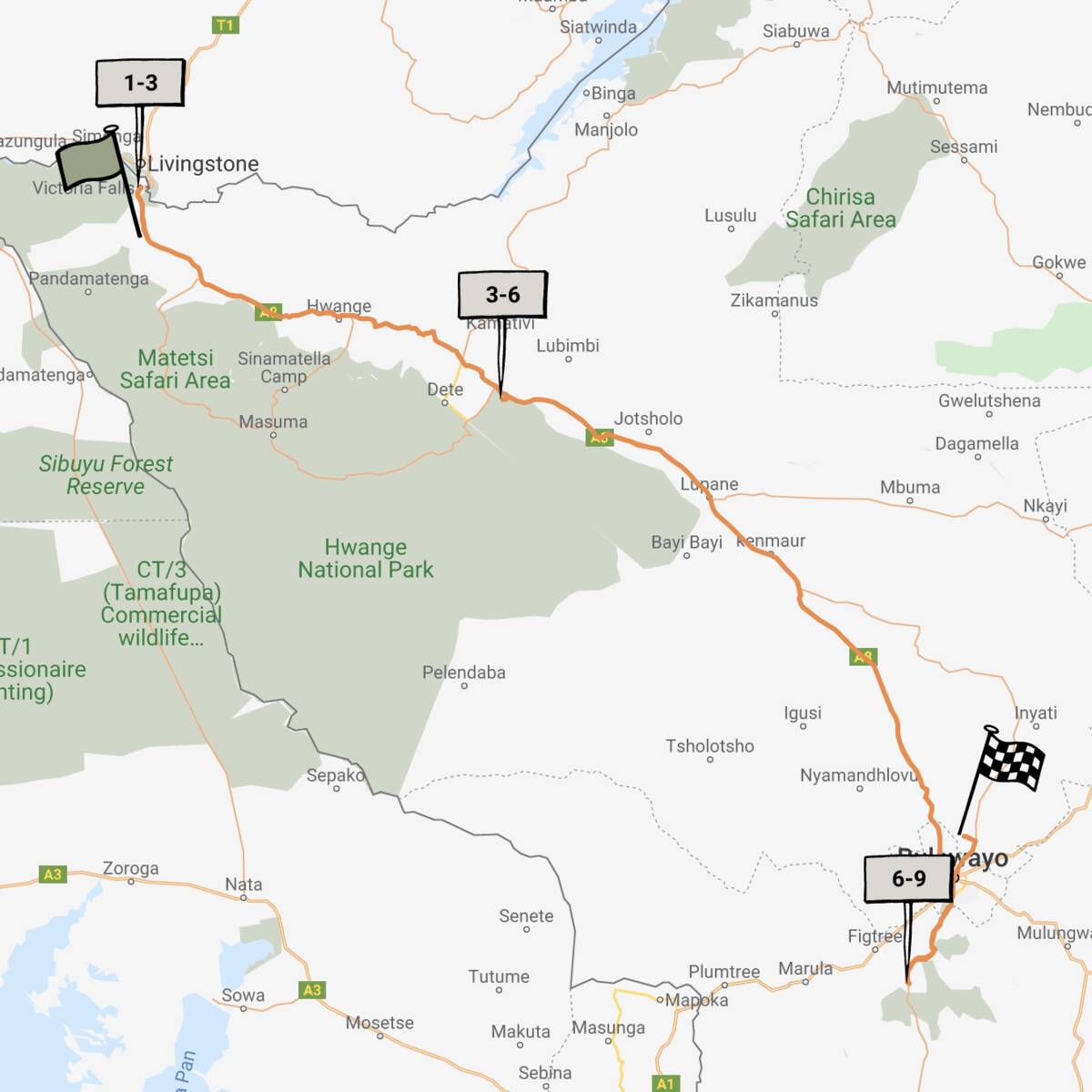 Reference map of Hwange National Park | Zimbabwe | Expert Africa