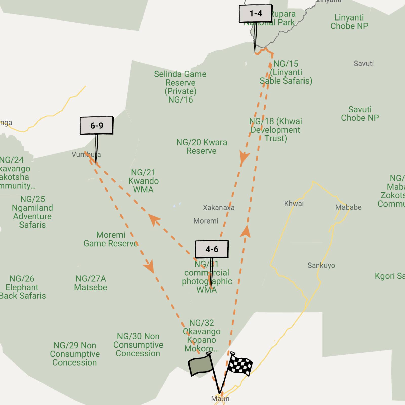 Okavango Delta Map Africa