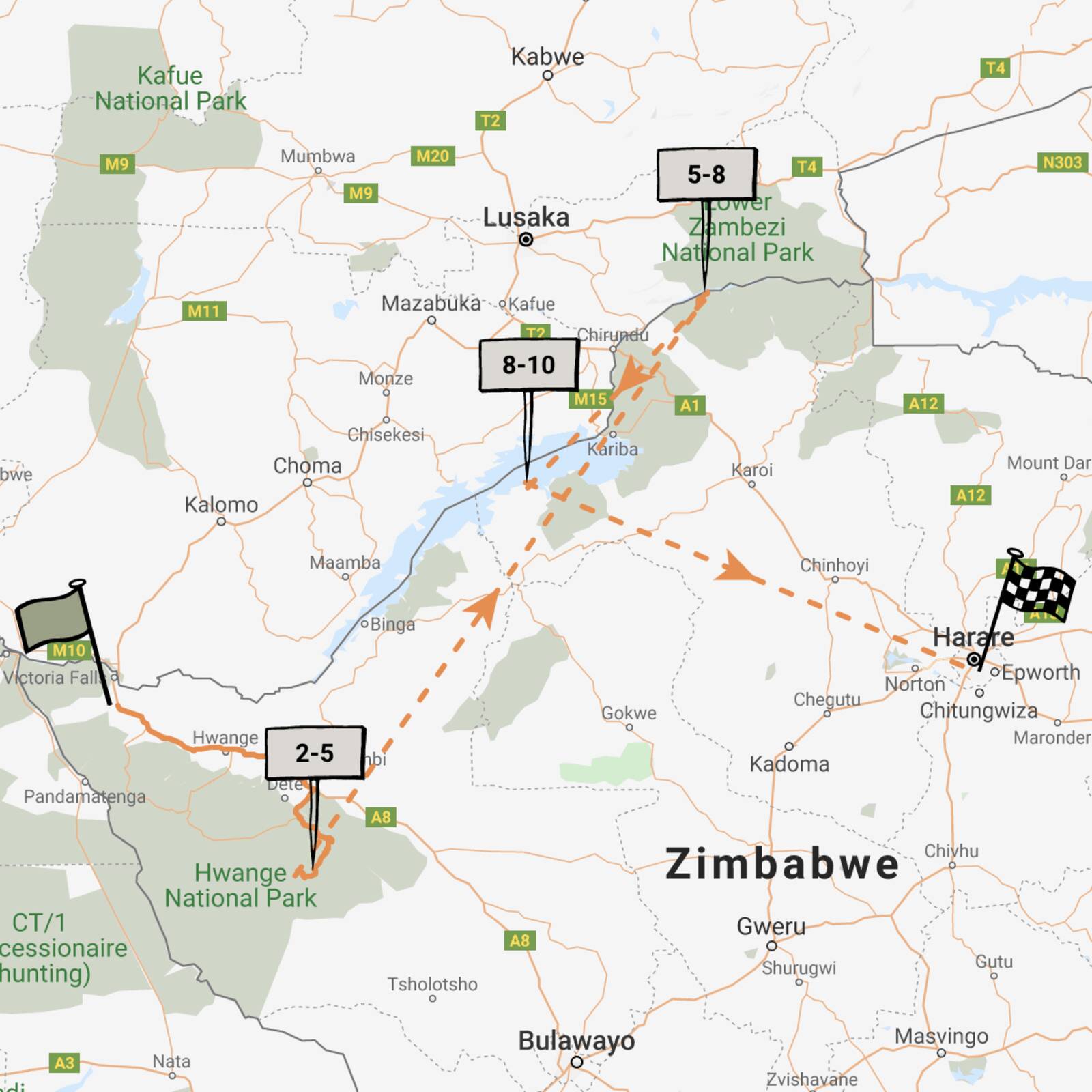 Reference map of Hwange National Park | Zimbabwe | Expert Africa