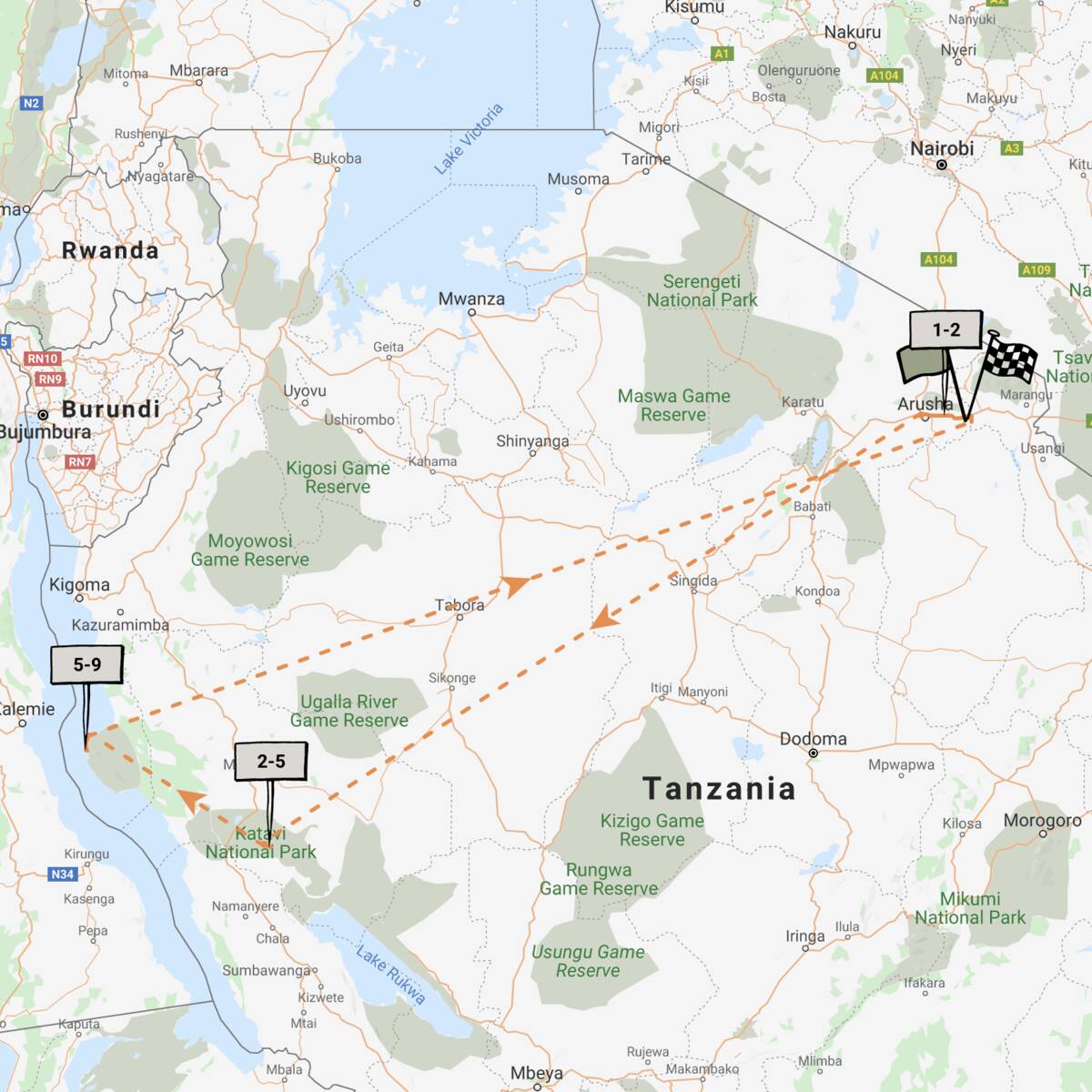 Reference map of Arusha  Tanzania  Expert Africa