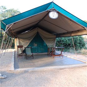 Tented rooms at Mdonya Old River Camp, Tanzania | pictures & description