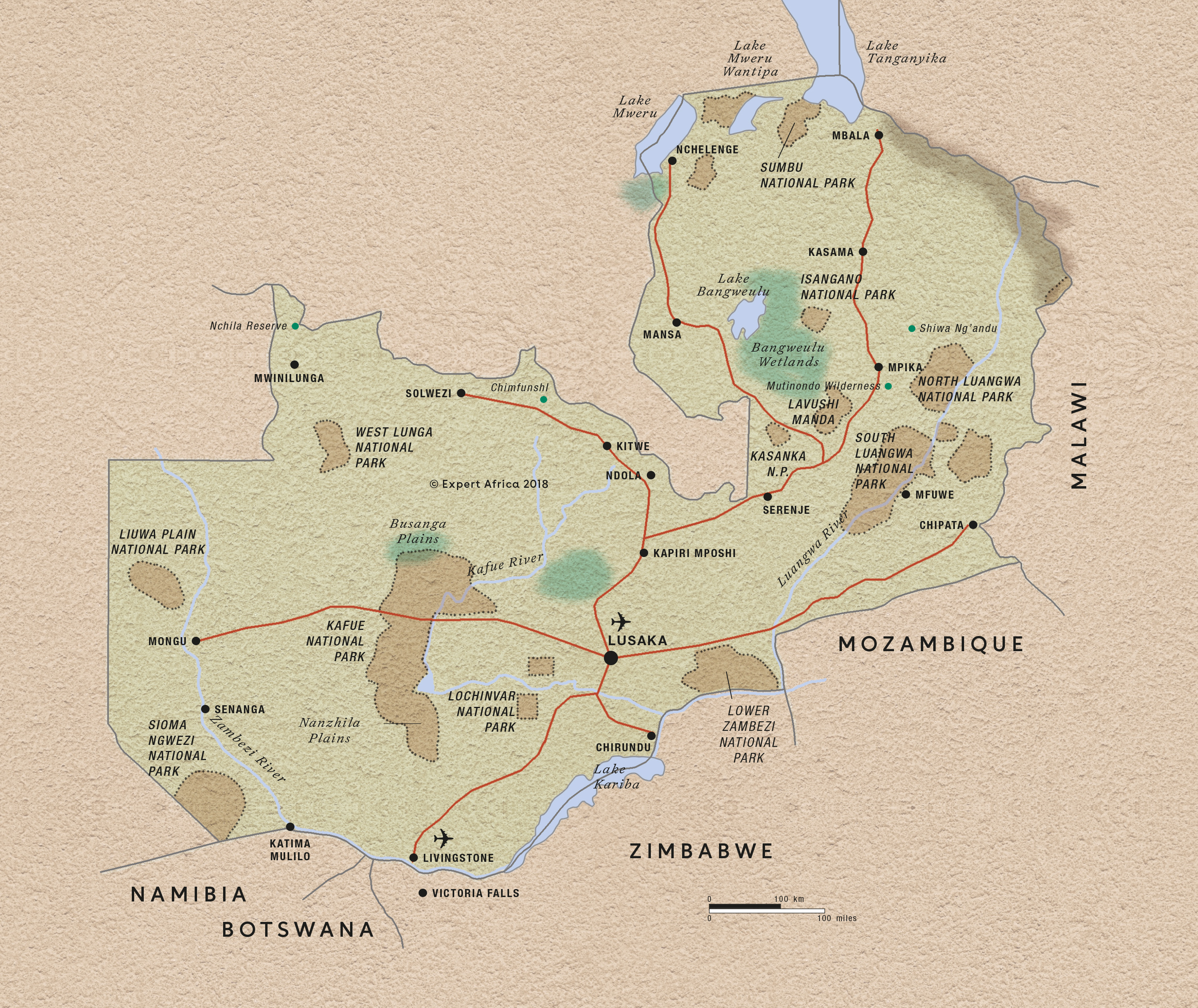 zambia map africa