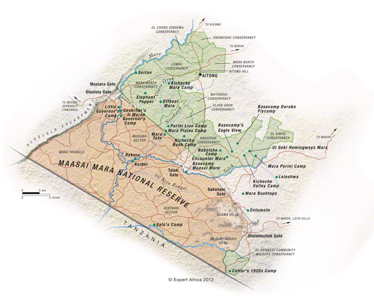 Map of the Maasai Mara | Kenya | copyright Expert Africa