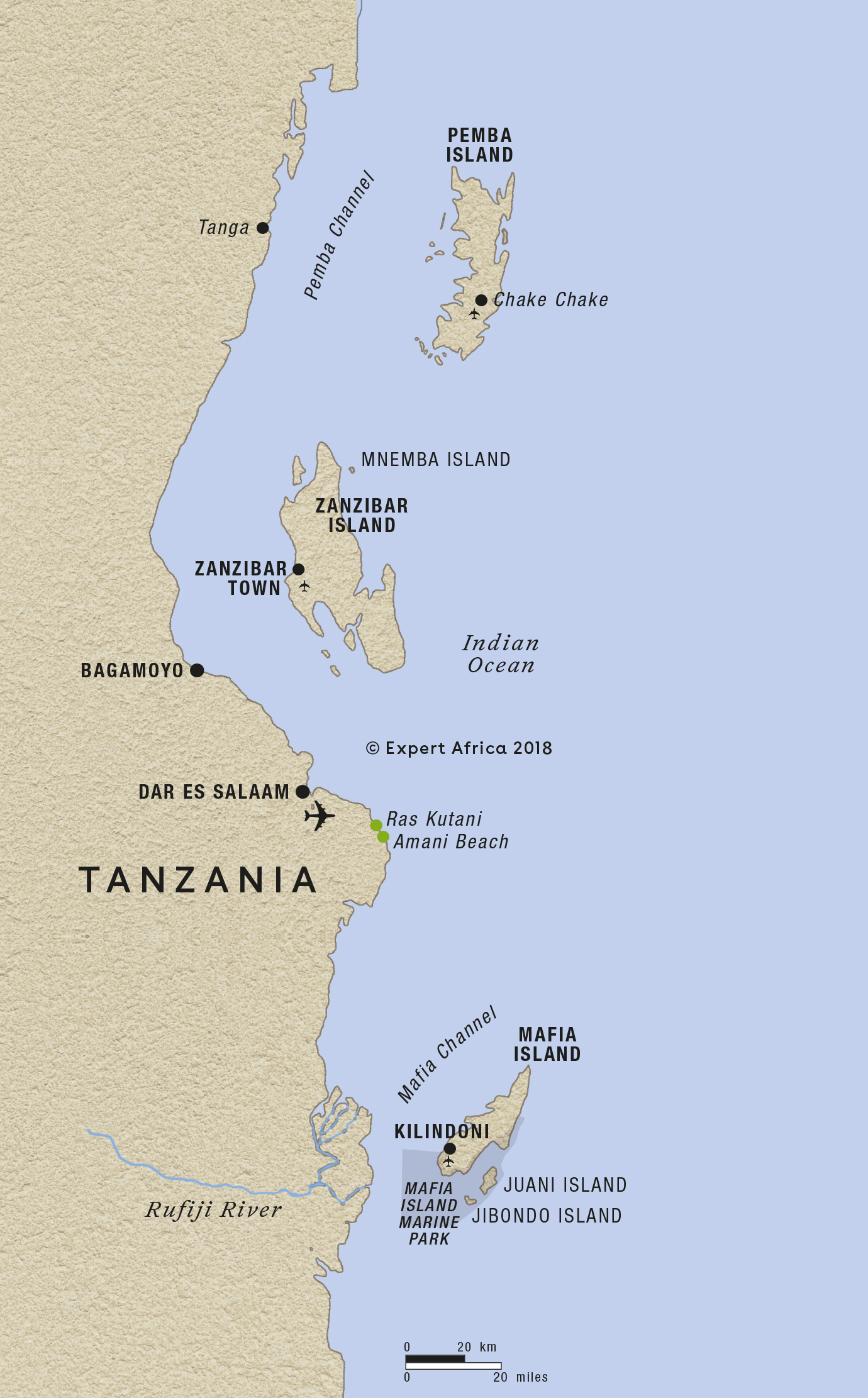 Reference Map Of Tanzania Coast Tanzania Expert Africa 0679